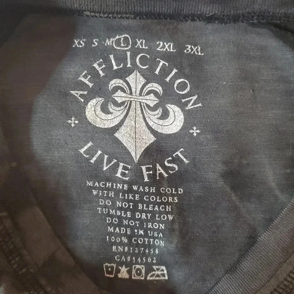 Affliction Live Fast Mens Large Gray Long Sleeve Shirt Top - Picture 8 of 8